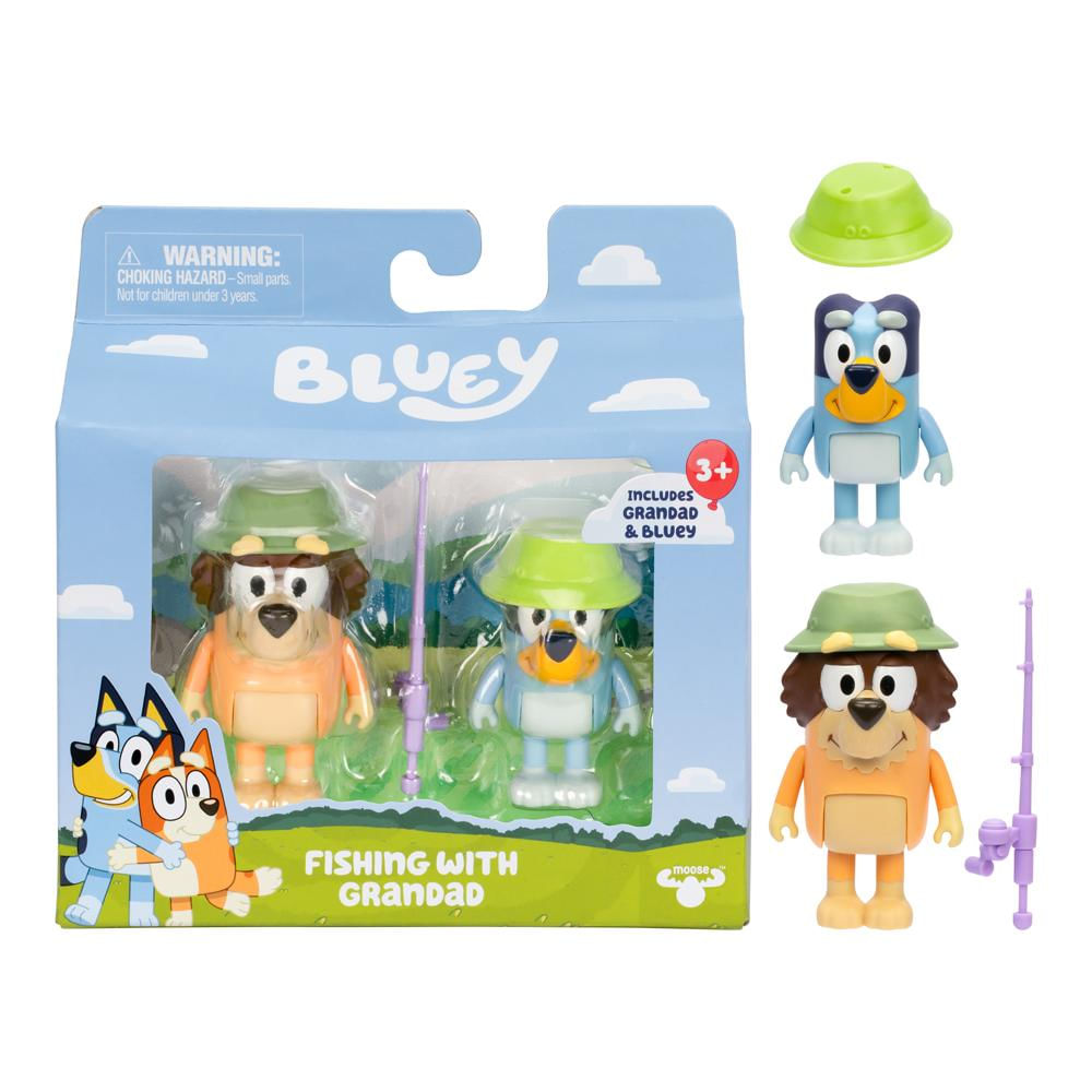 Foto 5 de Kit 2 Bonecos Colecionáveis 6cm Bluey - Pescaria com Vovô