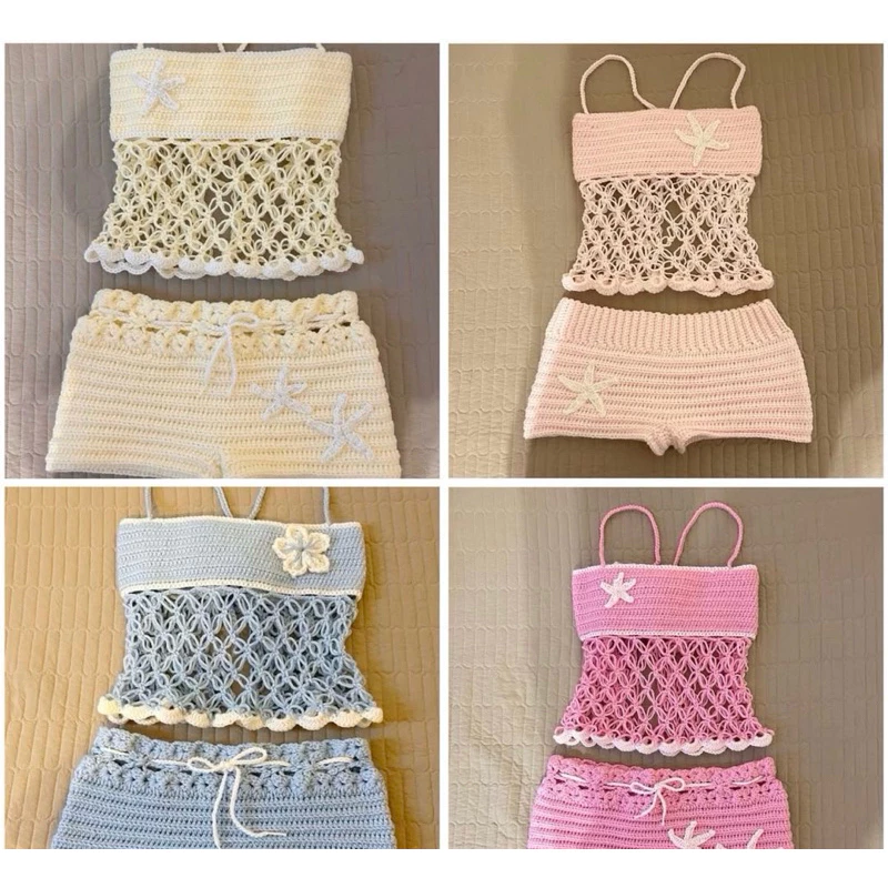 conjunto Babydoll de crochê