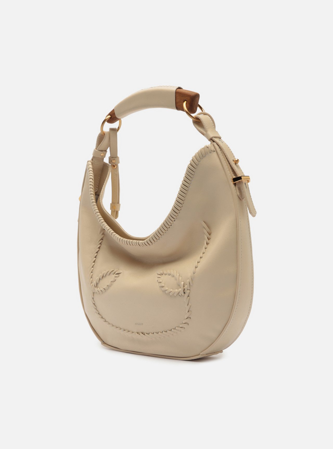 Foto 2 de Bolsa Hobo Branca Couro Média Tressê