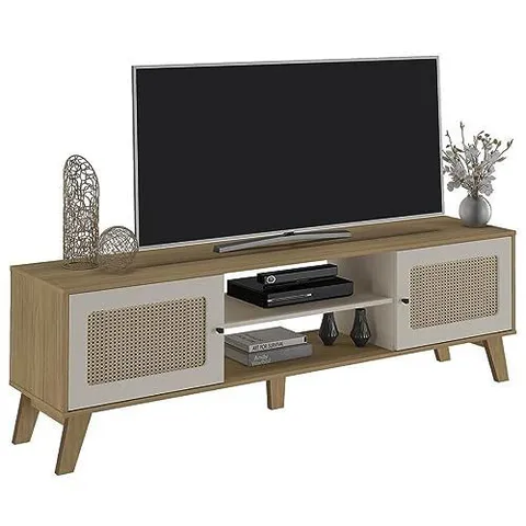 Rack para TVs de até 75" com 2 Portas, Carvalho/Off White