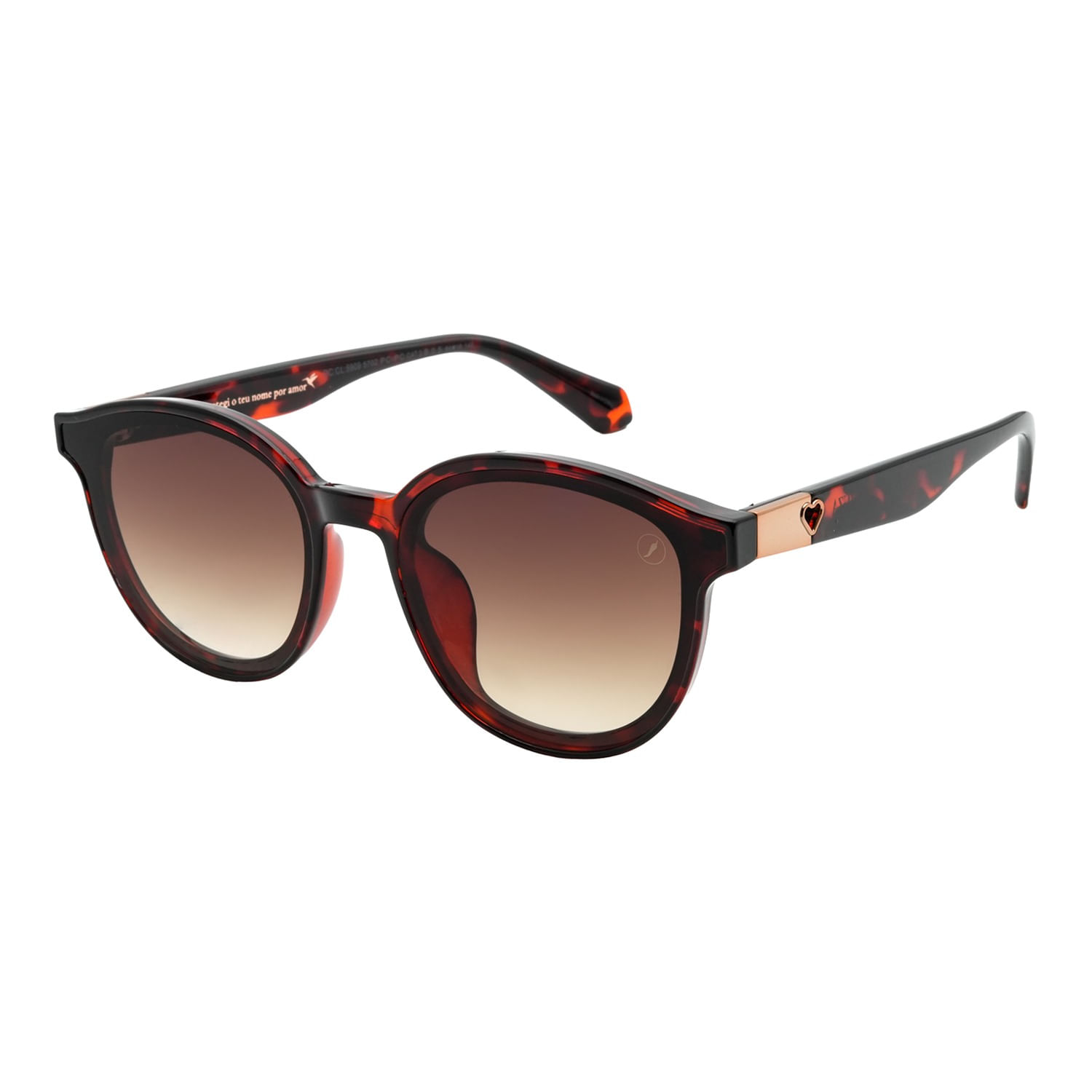 Óculos de Sol Feminino Cazuza Redondo Degradê Marrom OC.CL.5909.5702