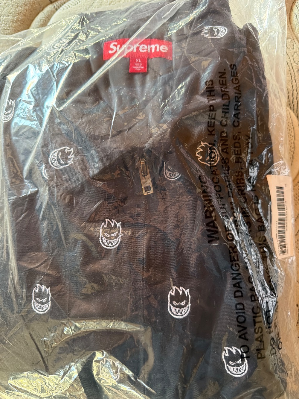 Spitfire x Supreme Jaqueta Work Black SS26-W17 — XG, Novo