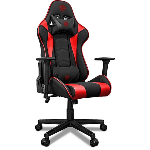 Cadeira Gamer UP X153DB com Braço 3D, Encosto Inclinável 180, Almofadas de Pescoço e lombar e Assento Ajustável - Preta e Vermelha - CX 1 UN