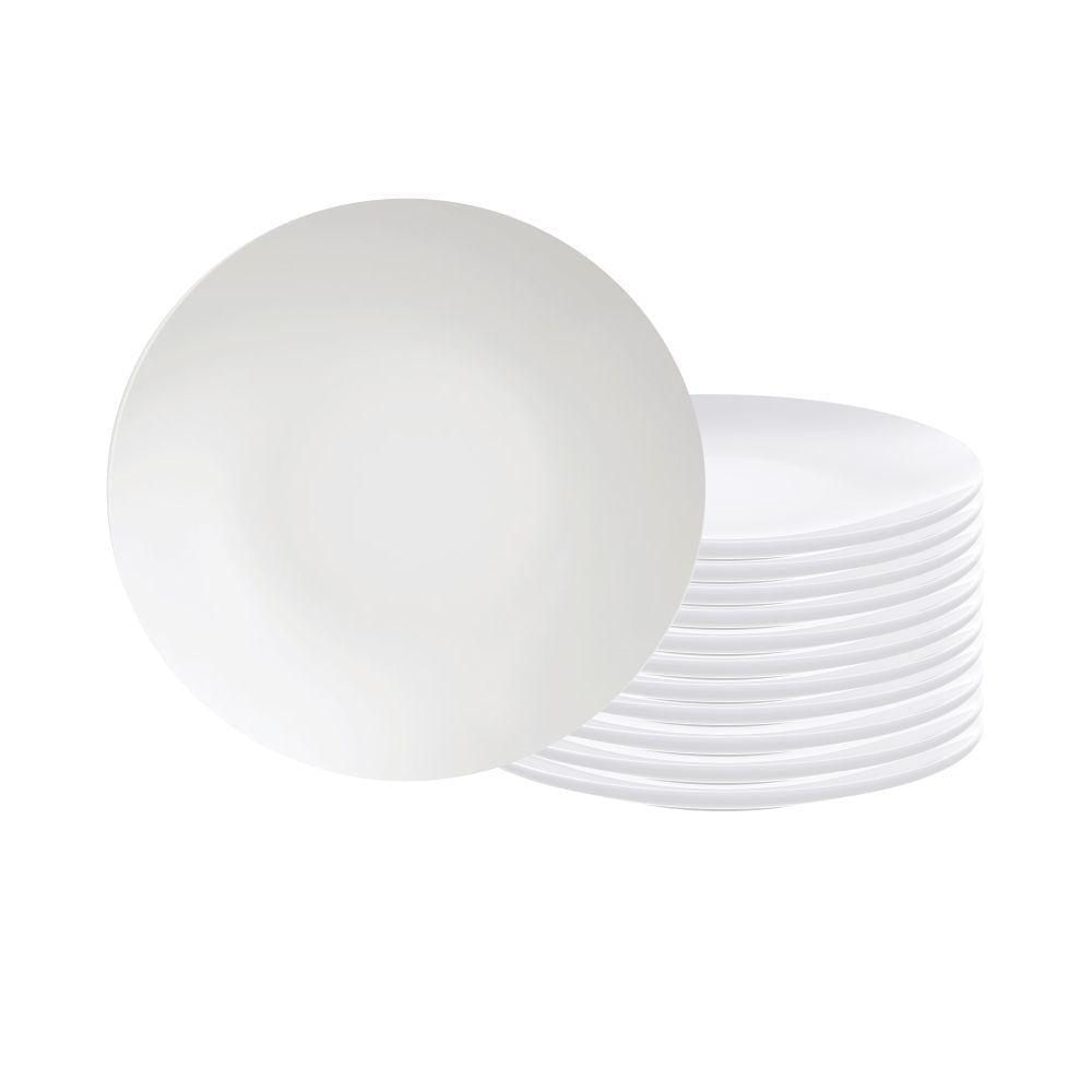 Conjunto de Pratos Sobremesa Leonora 12 Peças Porcelana Liso Branco Tramontina