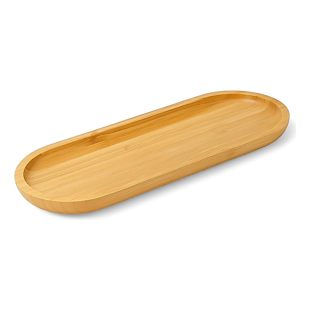 Foto 3 de Kit 2 Bandejas Bambu 44cm Oval Tipo Gamela Servir Petiscos Decorar