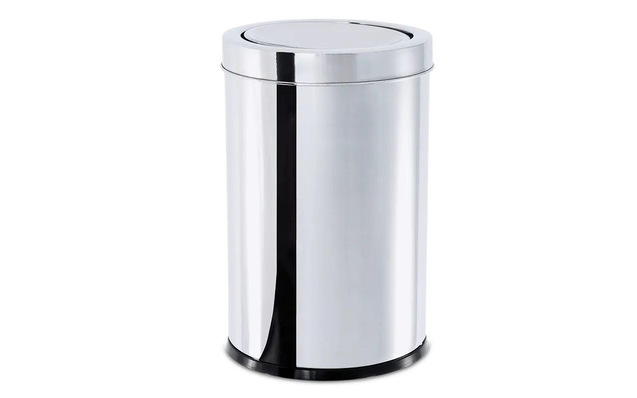 LIXEIRA INOX COM TAMPA BASCULANTE 25X46 - BRINOX