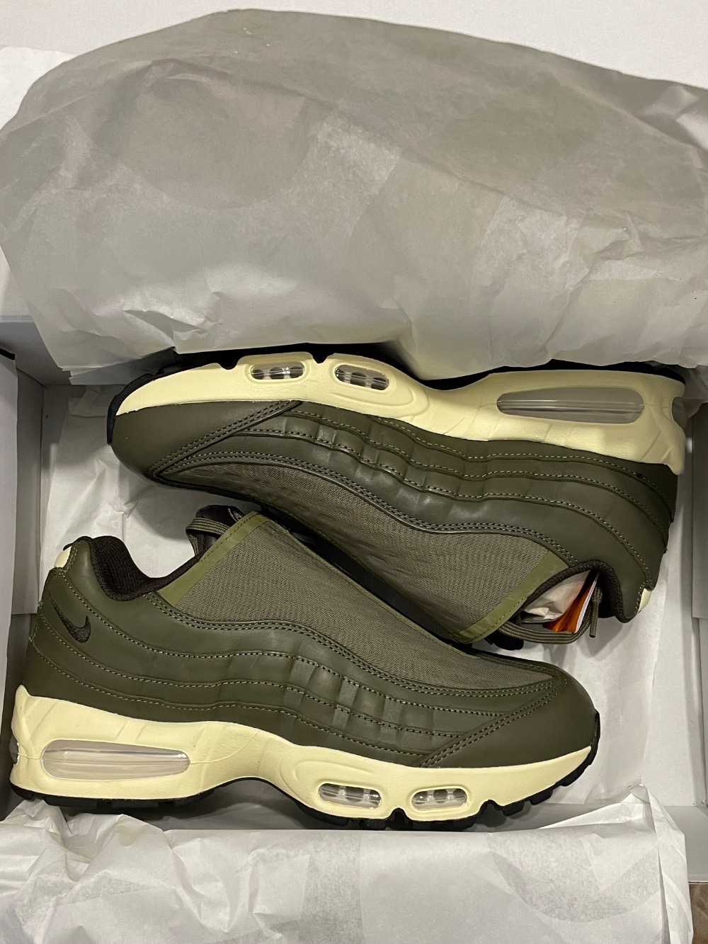 Nike Air Max 95 Big Bubble Zip Medium Olive Alabaster — 38 / 39 / 40 / 41 / 42 / 43 / 44, Novo