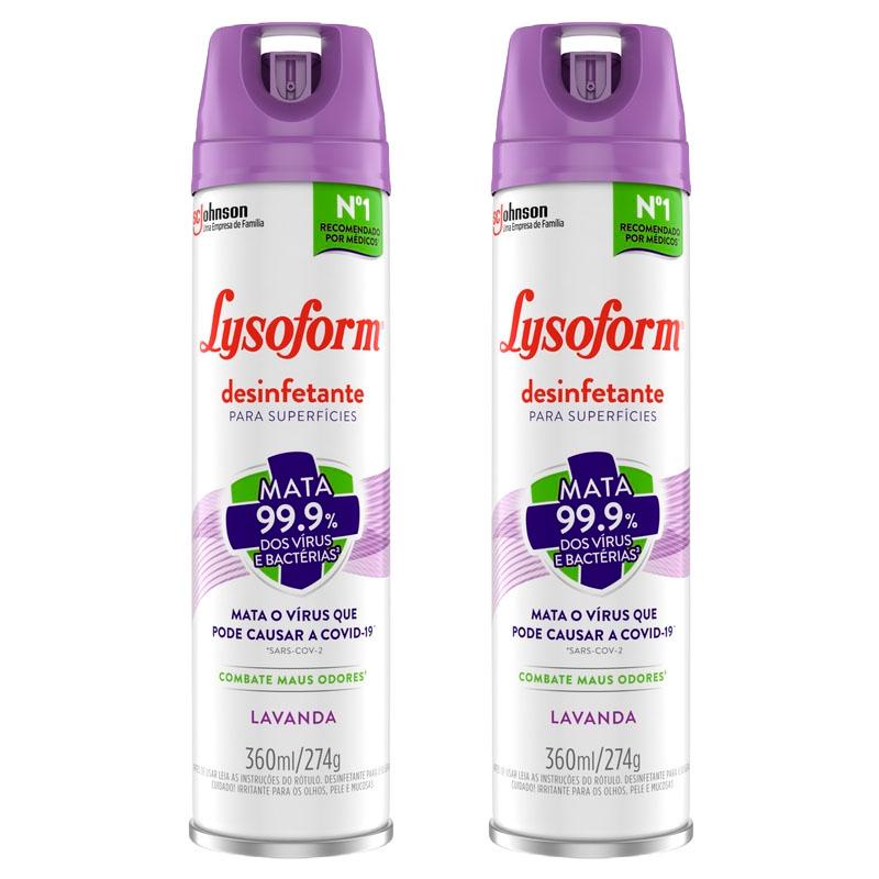 Kit 2 Lysoform Aerossol Uso Geral Lavanda 360ml
