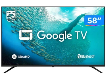 Smart TV 58" 4K UHD LED Philips 58PUG7019/78 Wi-Fi Bluetooth Google Assistente 3 HDMI 2 USB - Smart Tv