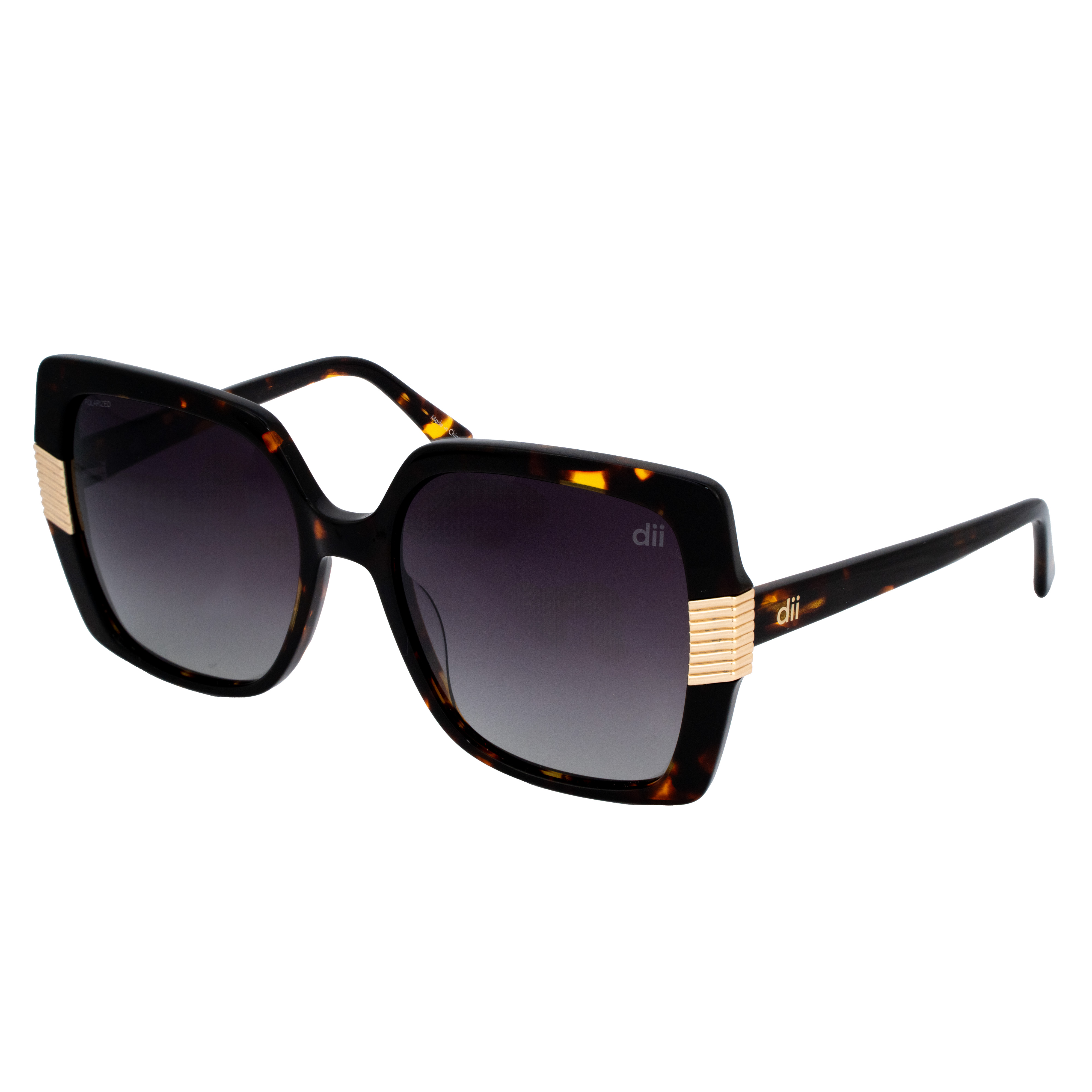 Óculos de Sol Feminino Dii Collection 1 4145 Demi Marrom com Dourado