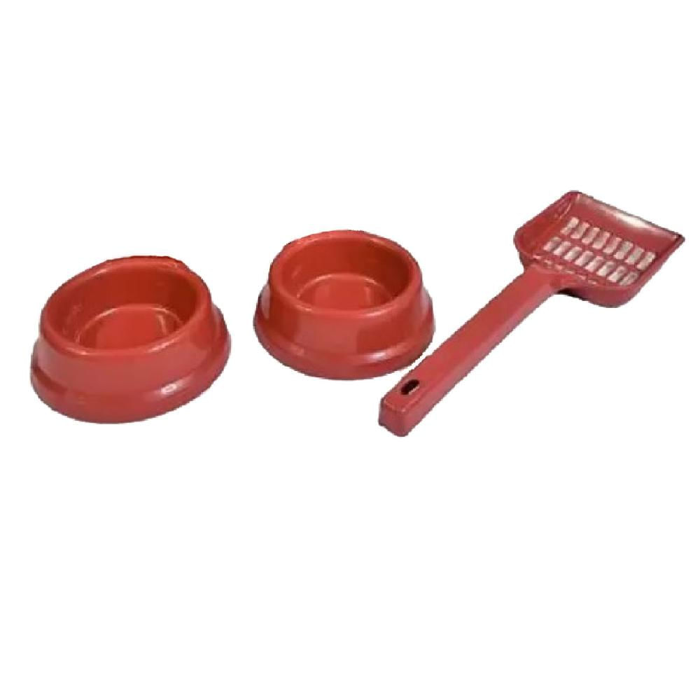 Foto 3 de Kit Higiênico Gato Bandeja Pá Comedouro Bebedouro Power Pets