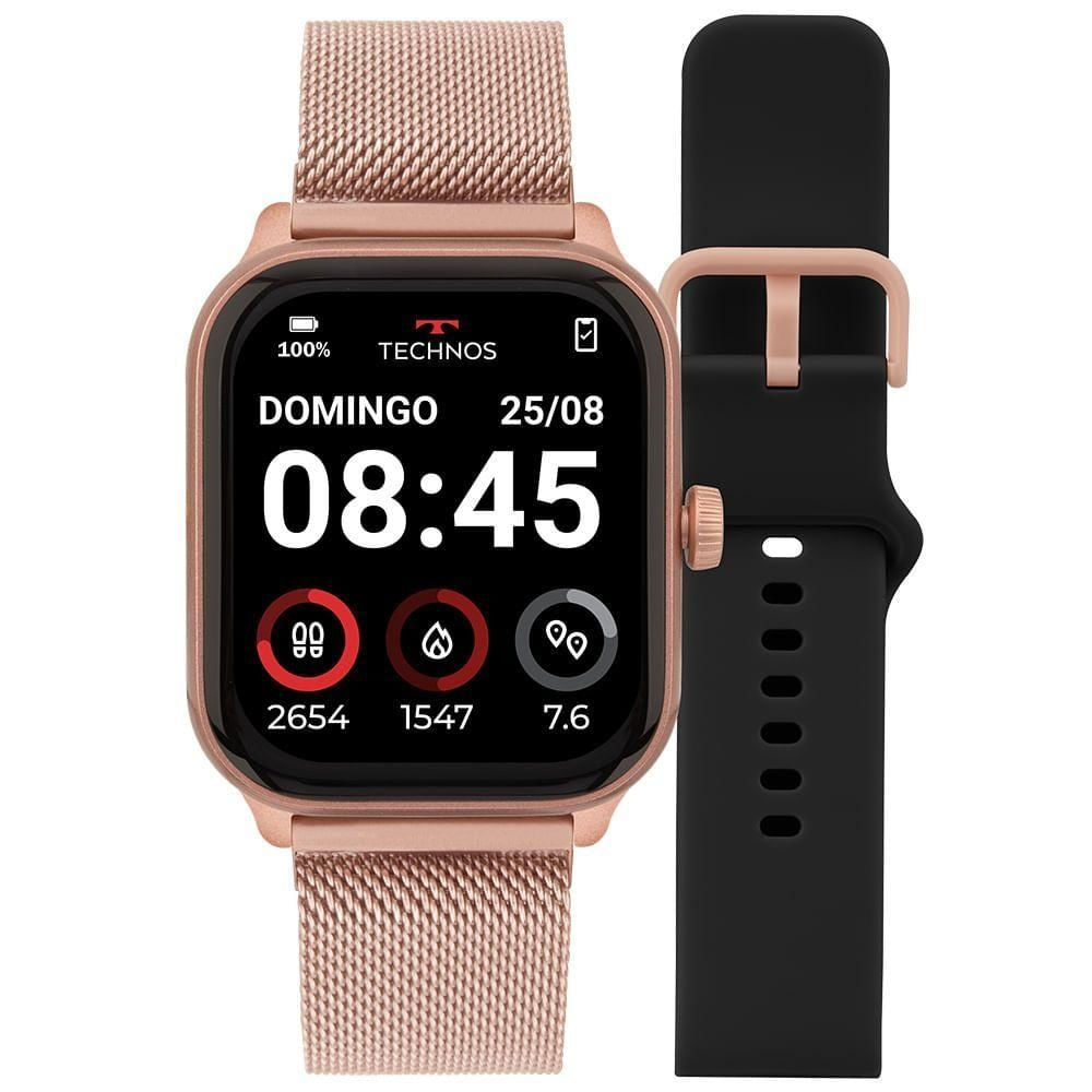 Smartwatch Technos Connect Max Pro 1,85 Monitoramento de Batimentos e Sono 10 Dias Rosê