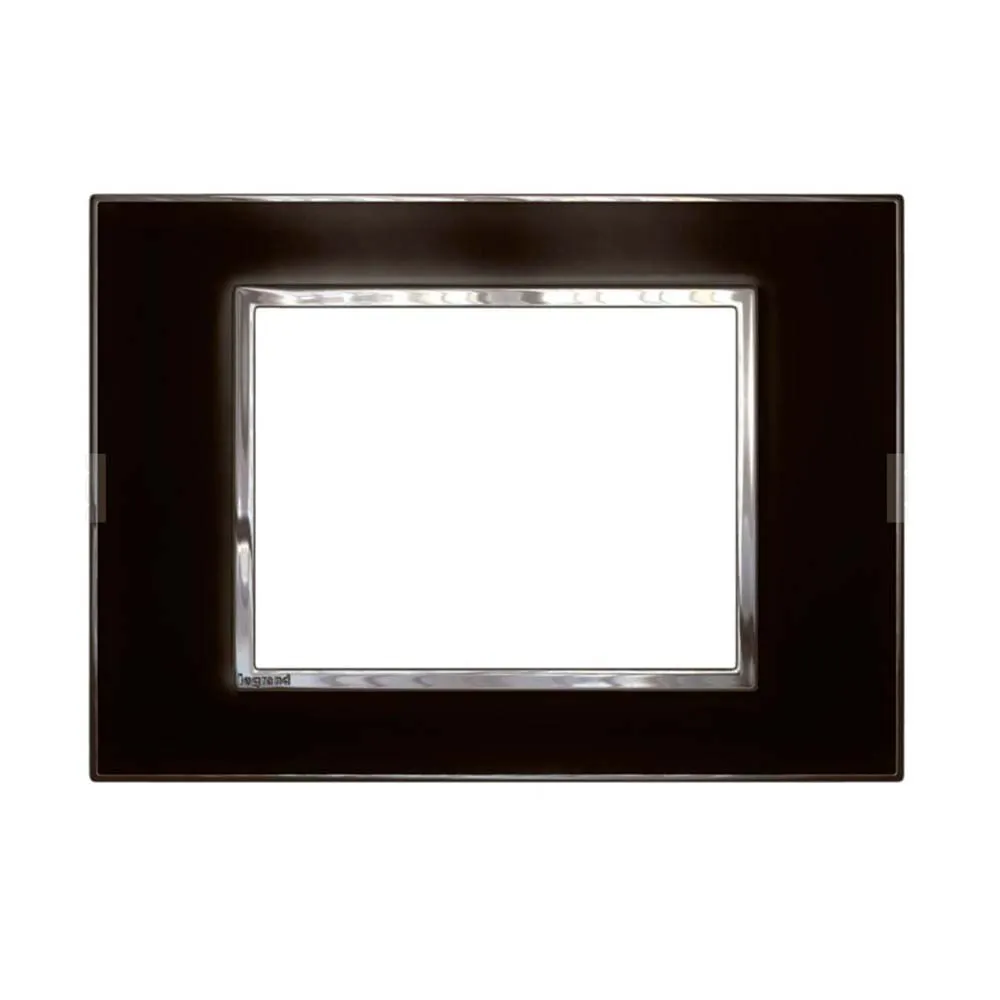 PLACA 3 POSTOS 4X2 QUADRADOS MIRROR BLACK ARTEOR - PIAL