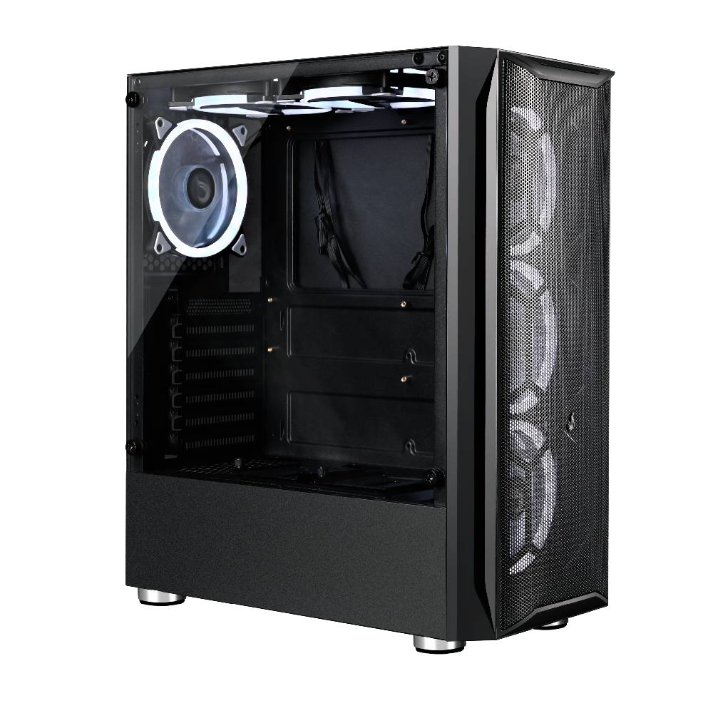 Gabinete Gamer Rise Mode Z03 Mid Tower Vidro Temperado USB 3.0 S/ Fans Preto - RM-Z03-03-FB