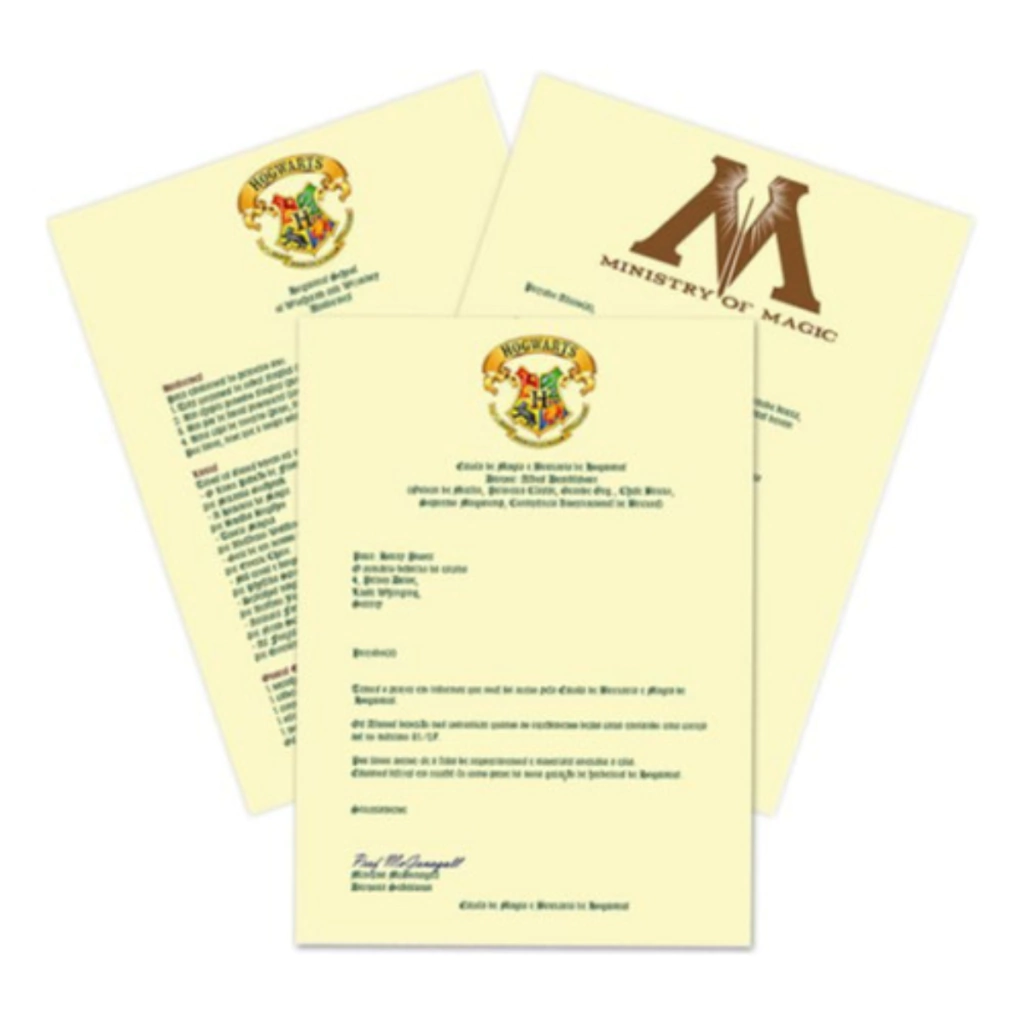 Carta de Aceitação para Hogwarts Personalizada