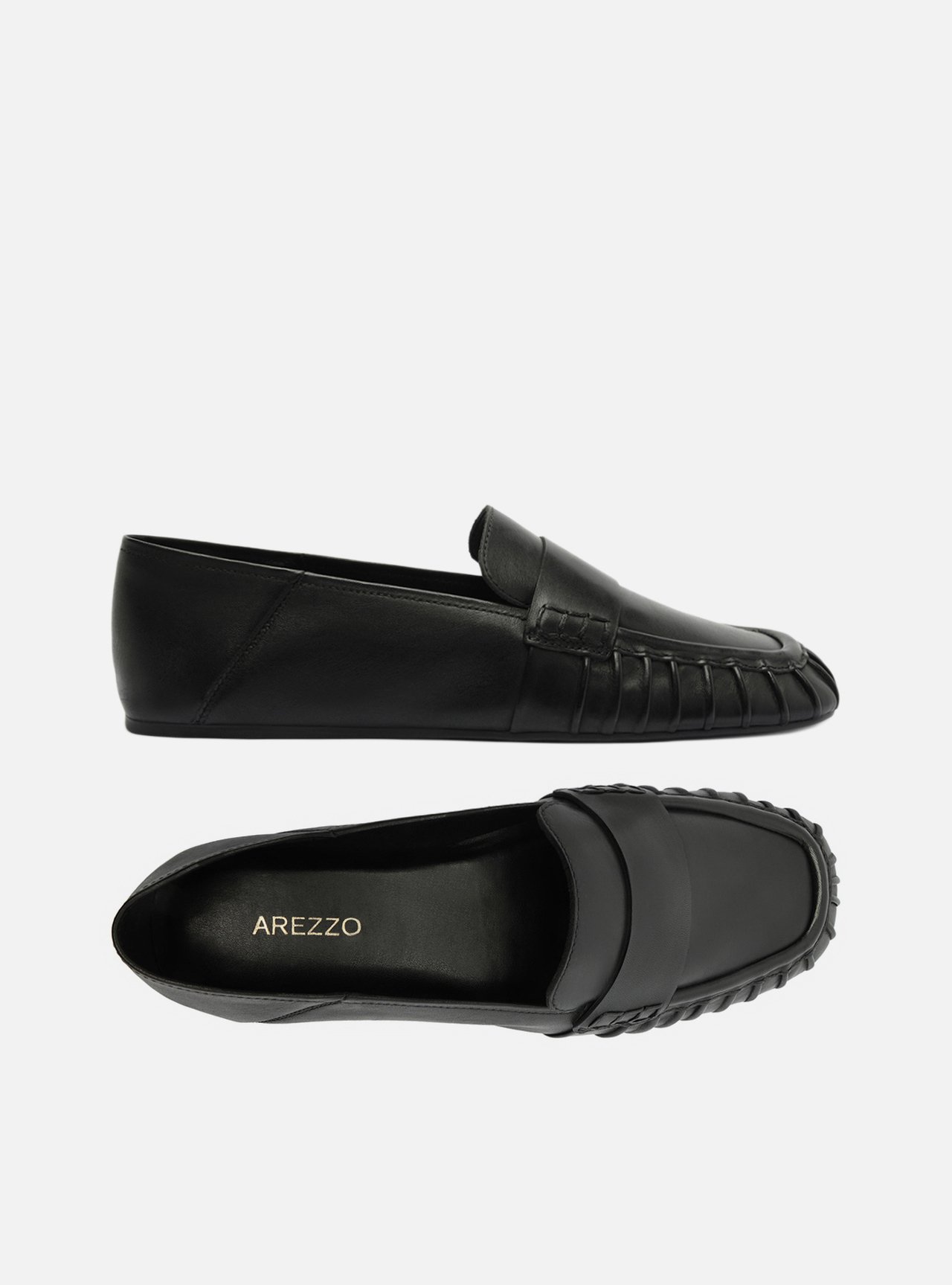 Foto 5 de Mocassim Preto Bico Quadrado Couro