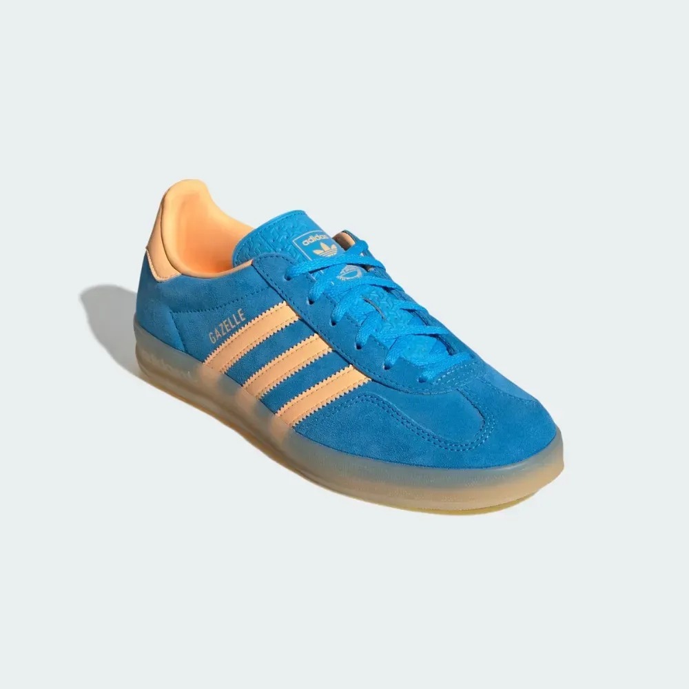 adidas Gazelle Indoor Lucid Aquamarine Acid Orange Feminino — 34 / 35 / 36 / 37 / 38 / 39, Novo