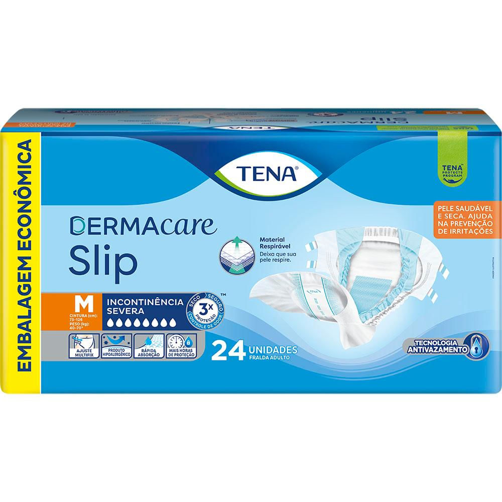 Fralda Geriátrica Tena Slip Dermacare M 24 Unidades
