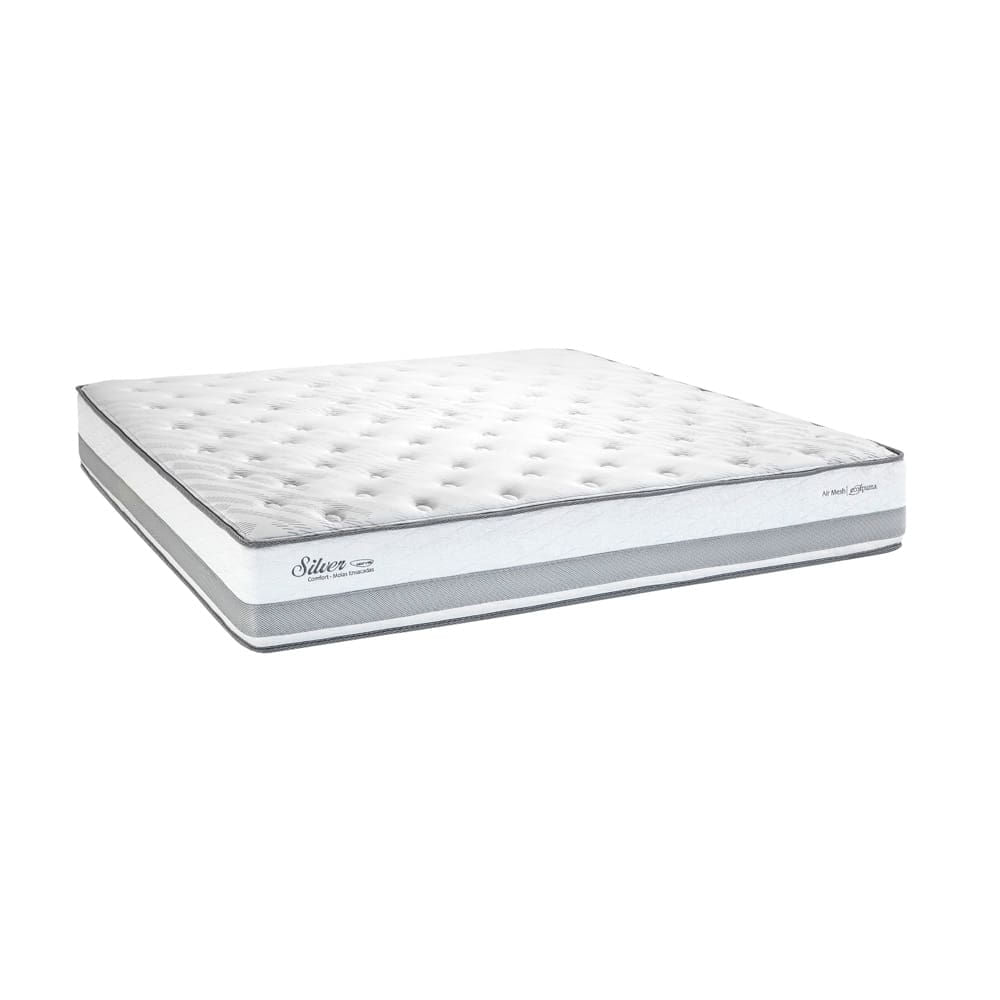 Colchão King Size Herval Silver com Pillow Top e Molas Ensacadas 30x139x203cm - Cinza