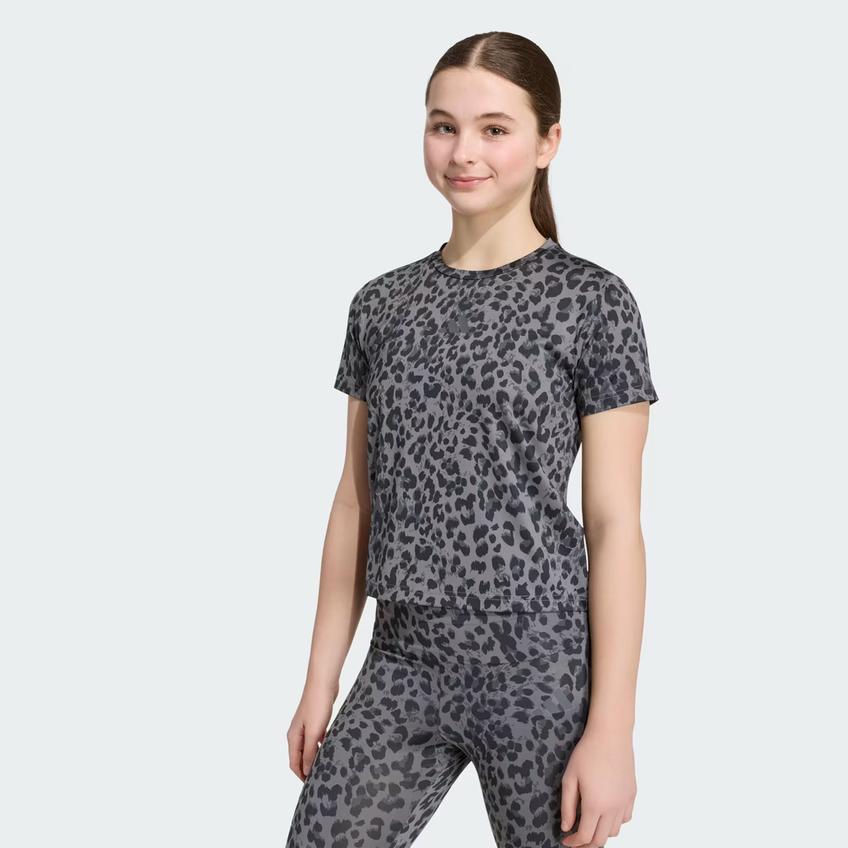 Camiseta Adidas Estampada Juvenil Cinza