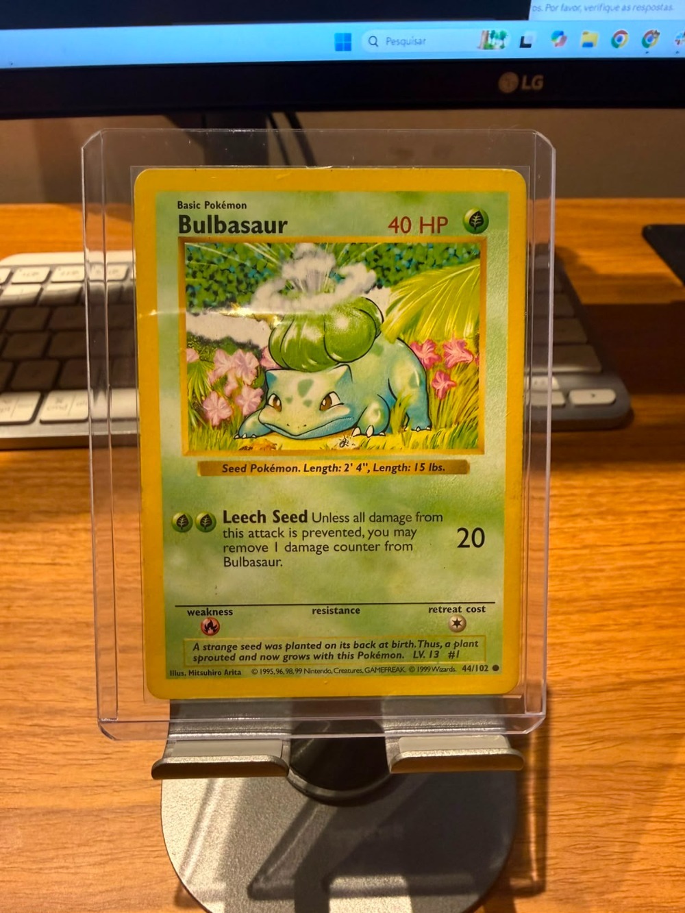 Bulbasaur (44/102) Base Set Pokémon TCG — Moderately Played, Usado