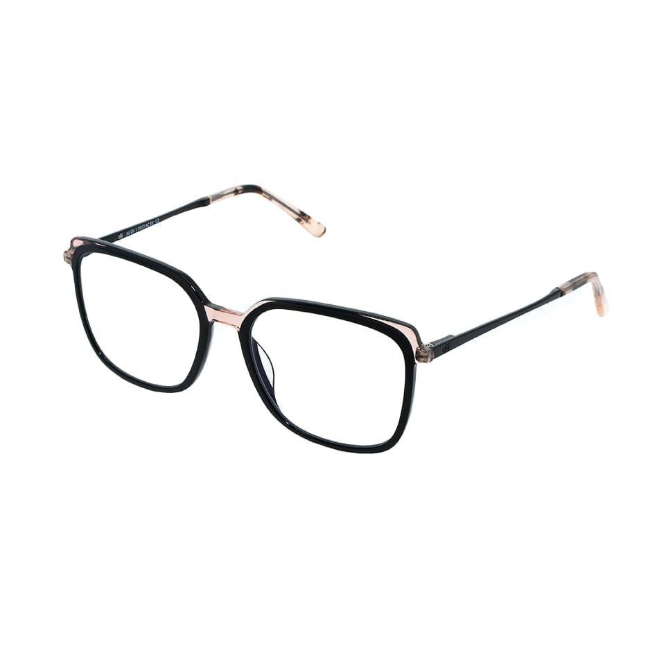 Armação para Óculos de Grau Feminino Dii Collection 1 7012 Preto com Rosa Cristal