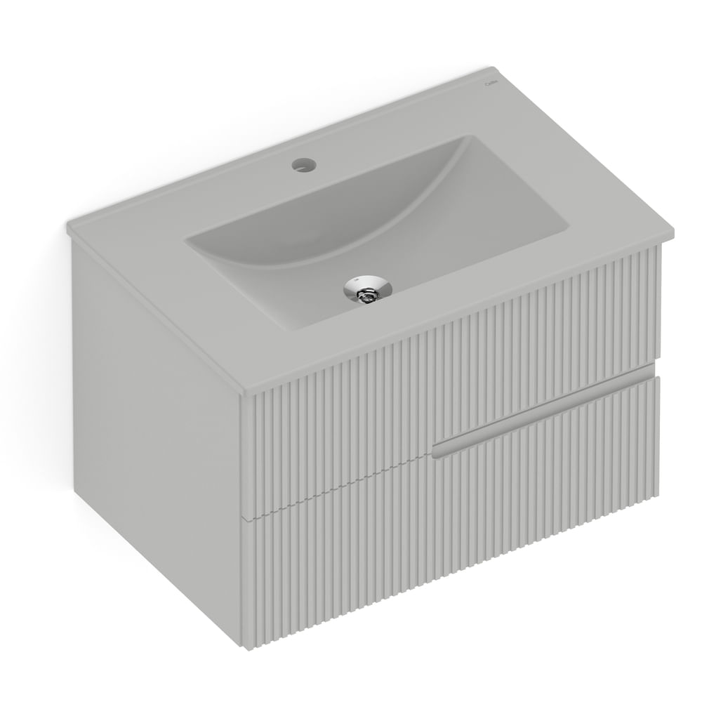 Gabinete Integrado 2 Gavetas 70X45 Elite Com Lavatório Stone Celite