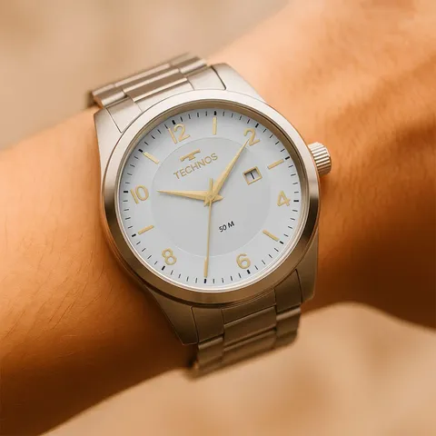 Relógio Technos Masculino Steel Quartz Calendário