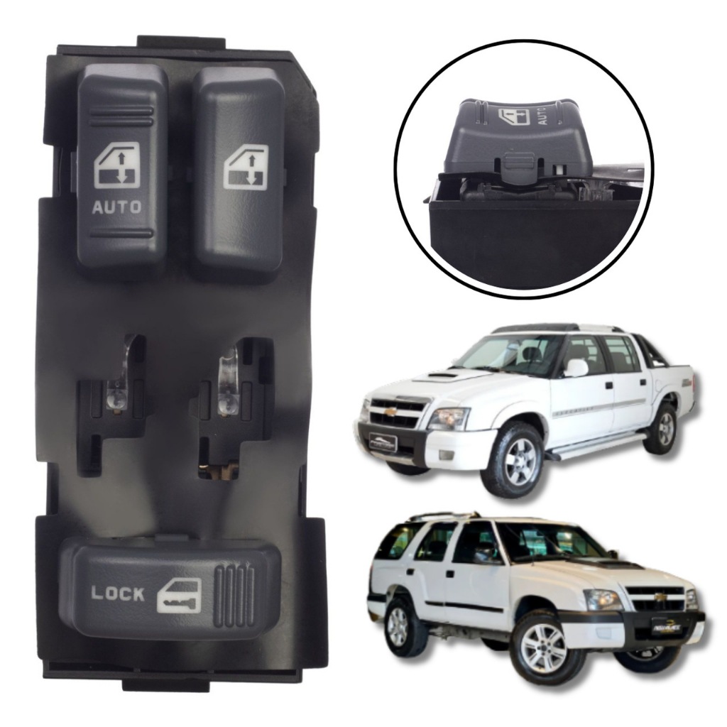 BOTÃO VIDRO ELÉTRICO INTERRUPTOR BLAZER S10 1995/2011 SILVERADO 13 PINOS