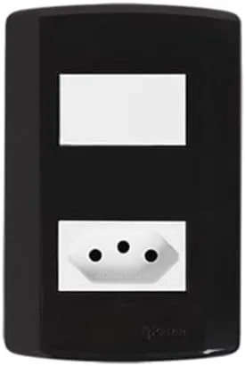 INTER. 1 TECLA SIMPLES + TOM. 2P+T 20A 250V C/ PLACA 4X2 PLUZIE