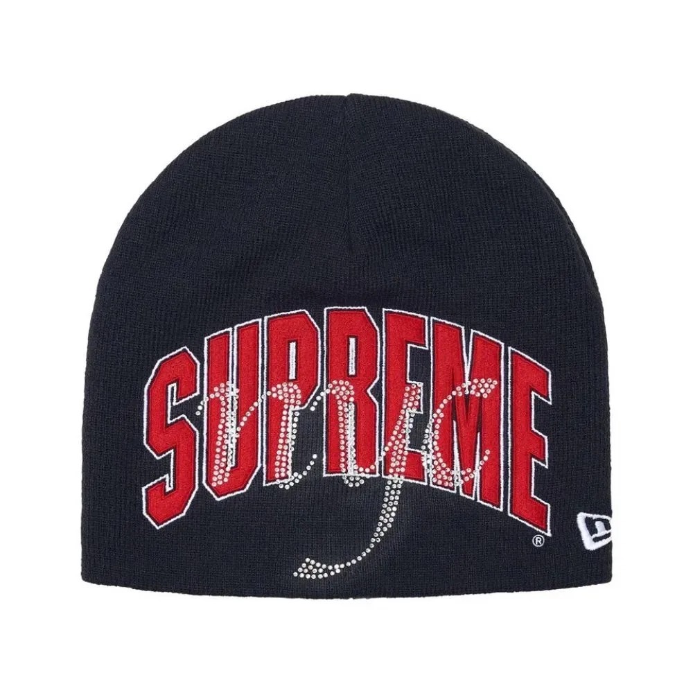 New Era x Supreme Touca Rhinestone Navy SS26-W16 — Único, Novo