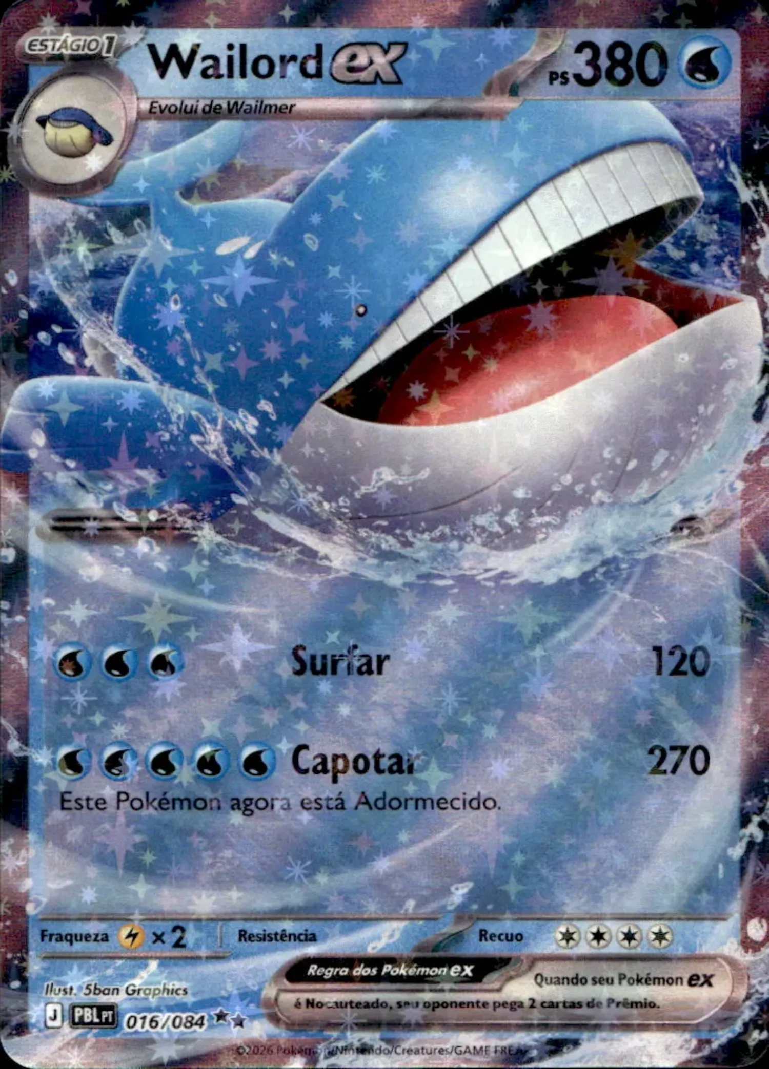 Wailord ex (16/84) Escuridão Absoluta Pokémon TCG — Near Mint, Novo