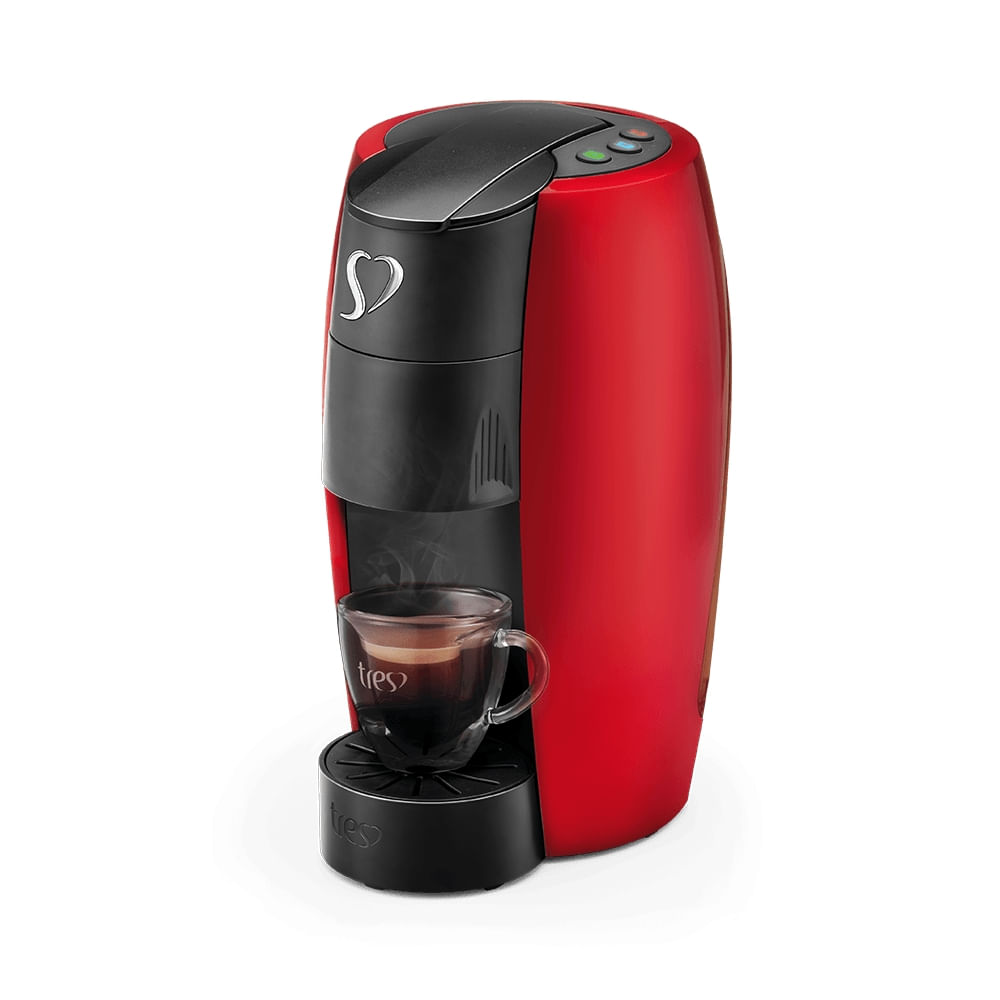 Cafeteira Espresso LOV Vermelha Automática Logo Cromado - TRES 3 Corações 110