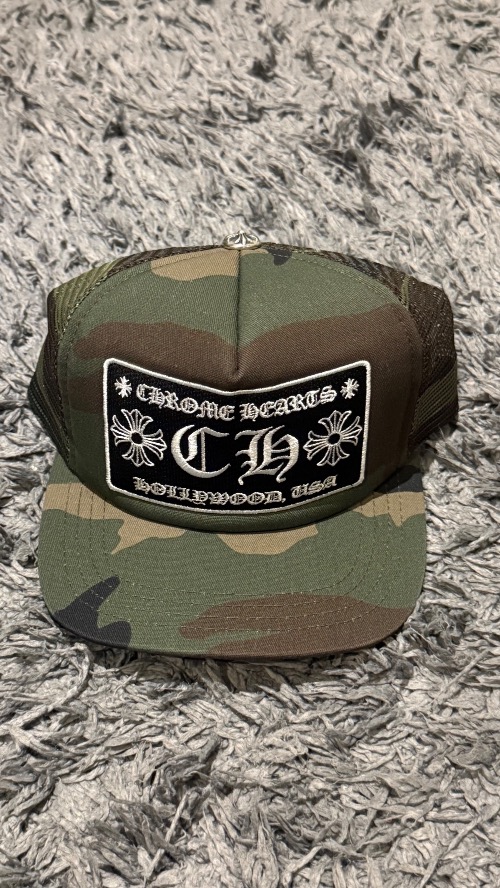 Boné Chrome Hearts CH Hollywood Trucker Camo Black — Único, Novo