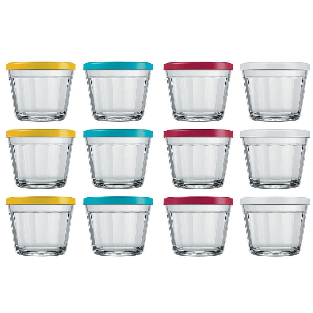 Conjunto de Tigelas Copo Americano em Vidro e Plástico 350 ml – 12 Peças