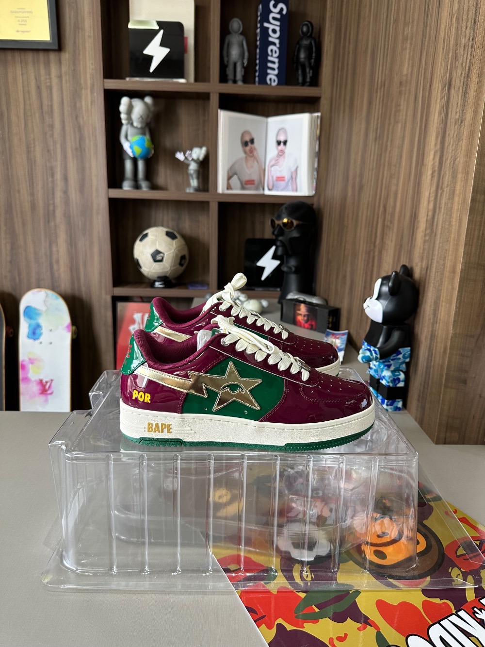 KidSuper x BAPE Bape Sta SuperBape Cup Portugal Burgundy — 40.5, Novo