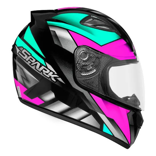 Capacete Ebf Fechado Spark Preto Azul Branco Rosa Prata