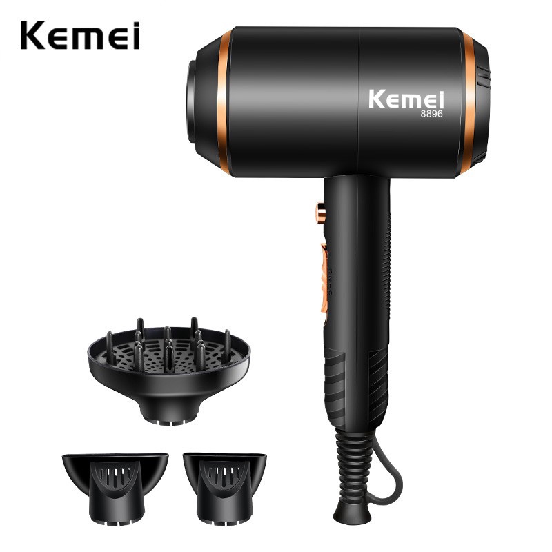 Secador De Cabelo Kemei Forte Potência Com Máquina De Proteção De Sobreaquecimento Sem Ions De Água De Ferimento