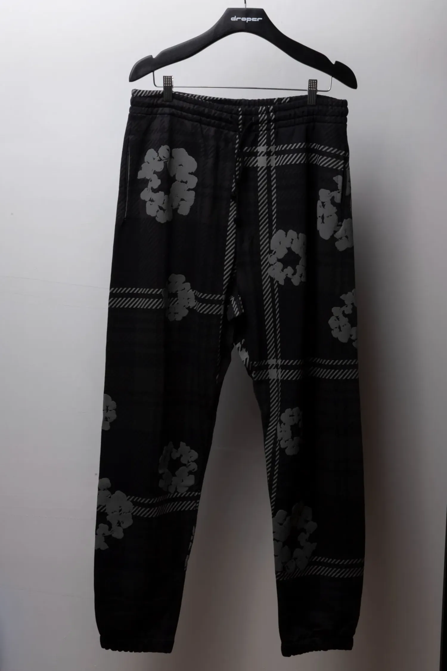 Calça Denim Tears Plaid Cotton Wreath Black — G, Novo
