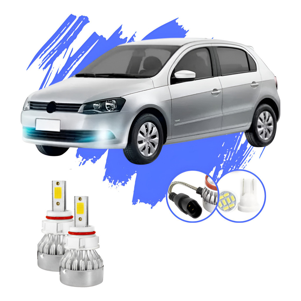 Lâmpada Led Gol 2013 A 2016 Kit H11 V10 - Efeito Xênon