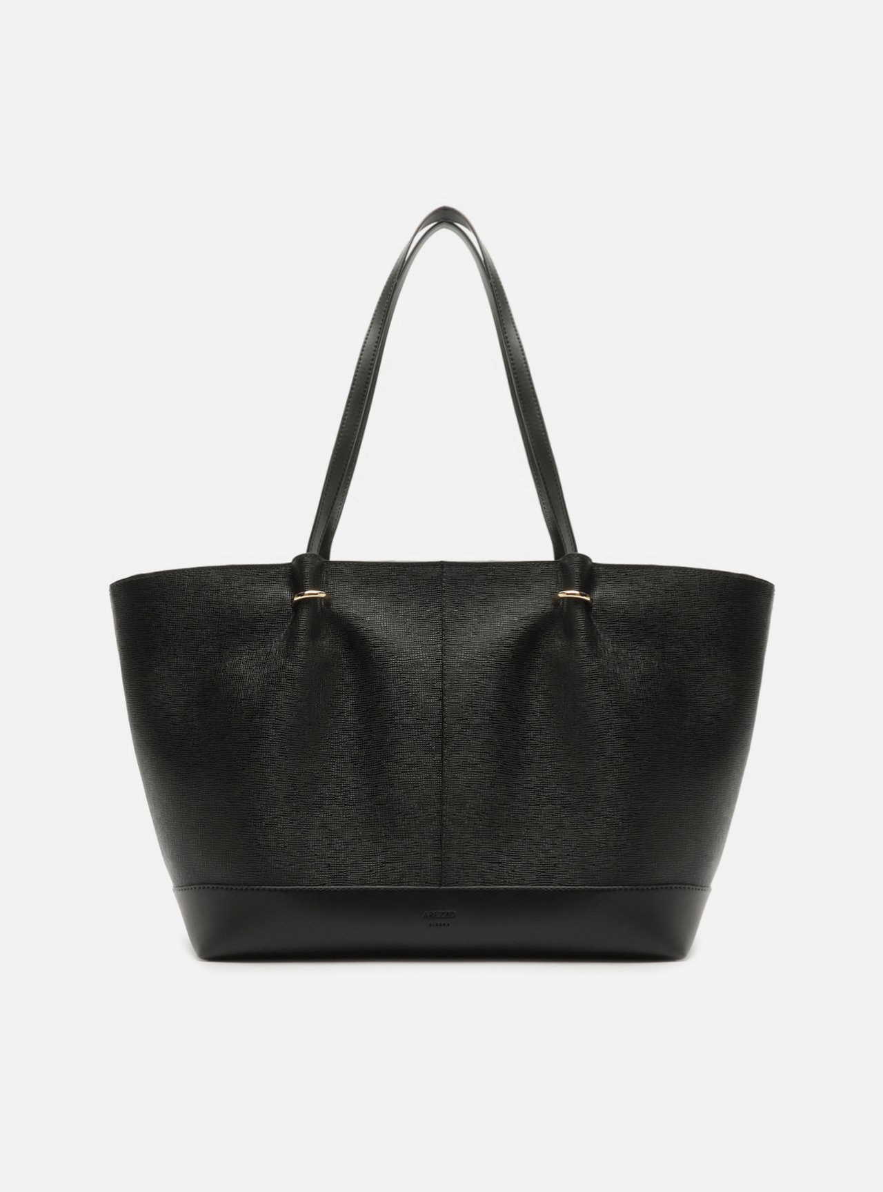 Bolsa Shopping Preta Grande Metais Dourados