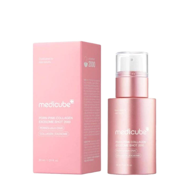 MEDICUBE Sérum Pink PDRN com Colágeno e Exossomas SHOT 2000 30ml