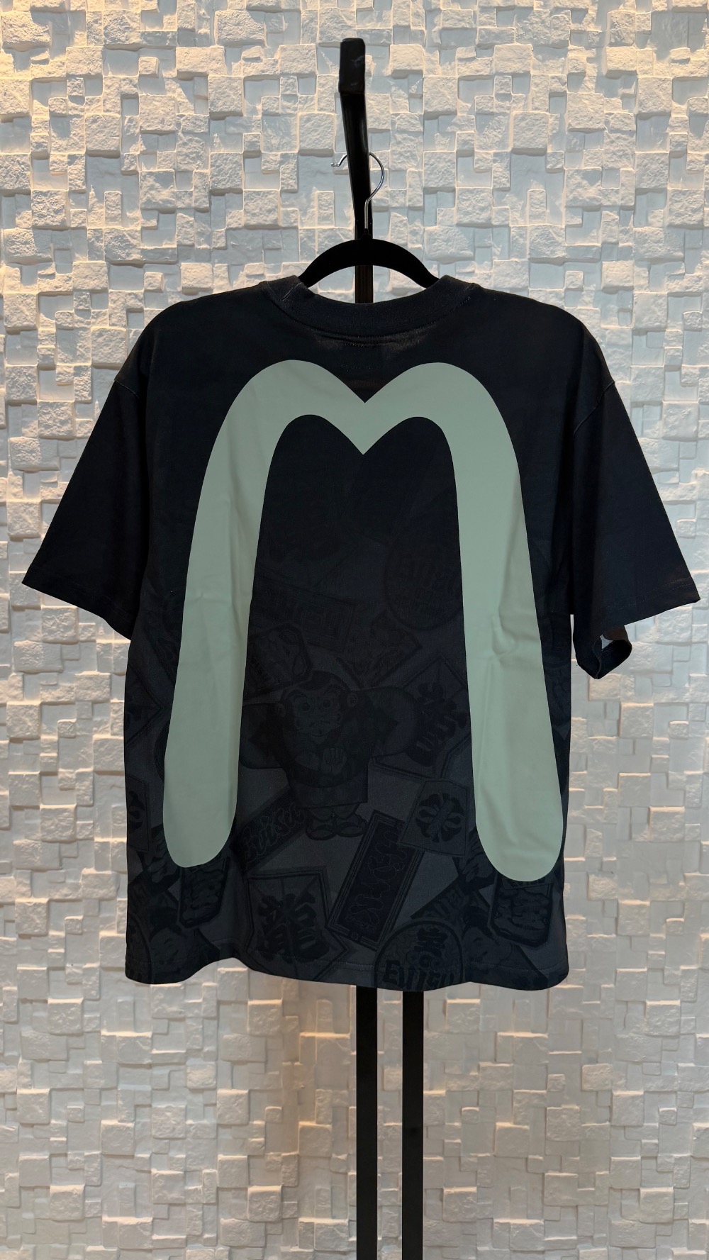 Camiseta Evisu All-Over Signature Graphic Black — XG, Novo