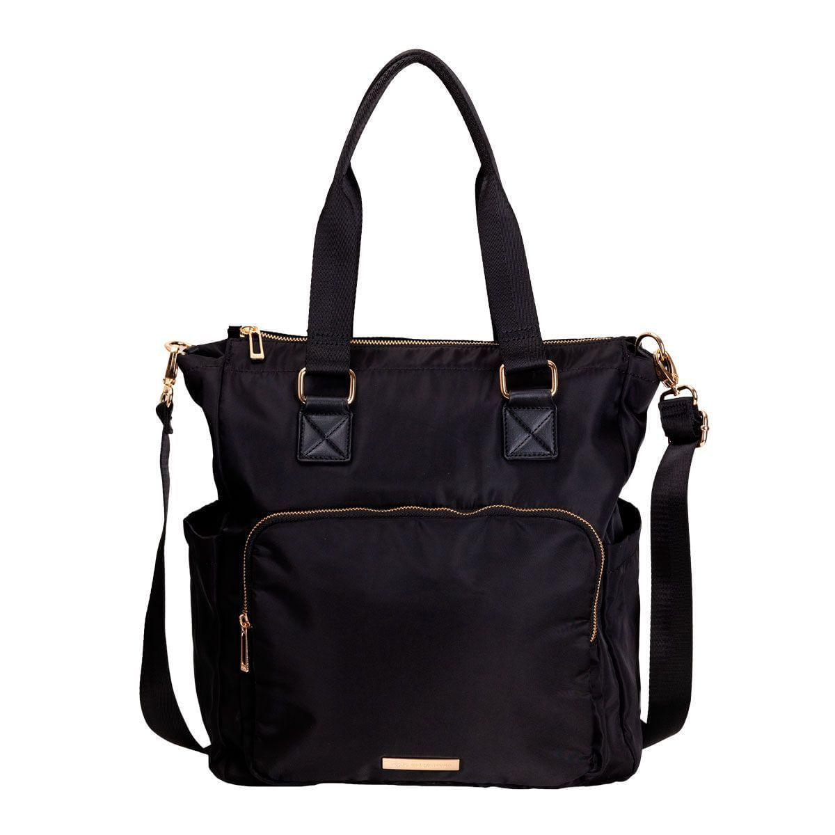 Bolsa Mochila Bolsos Preta e Dourada Único