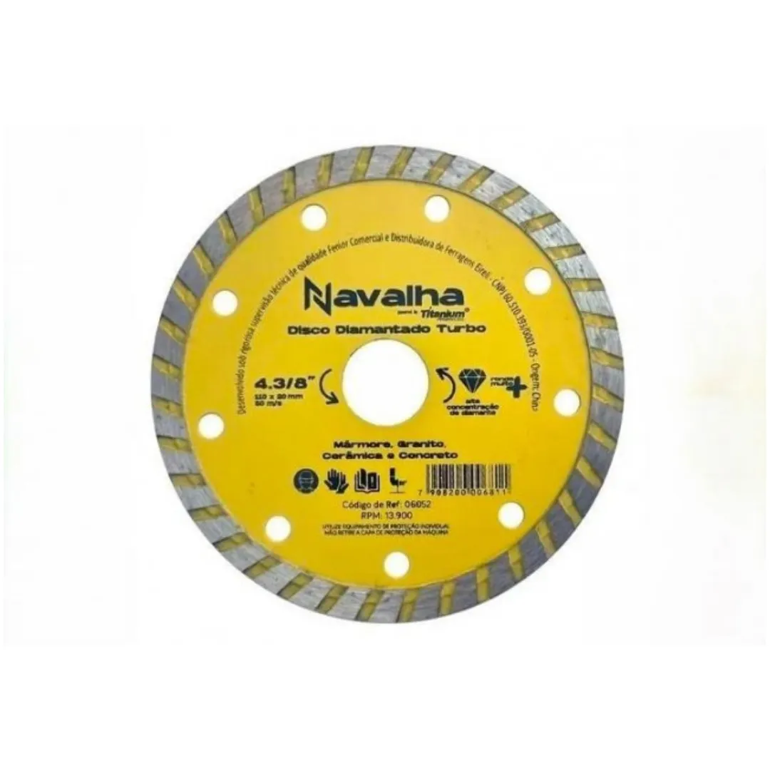 DISCO DIAMANTADO NAVALHA TURBO 4.3/8 TITANIUM