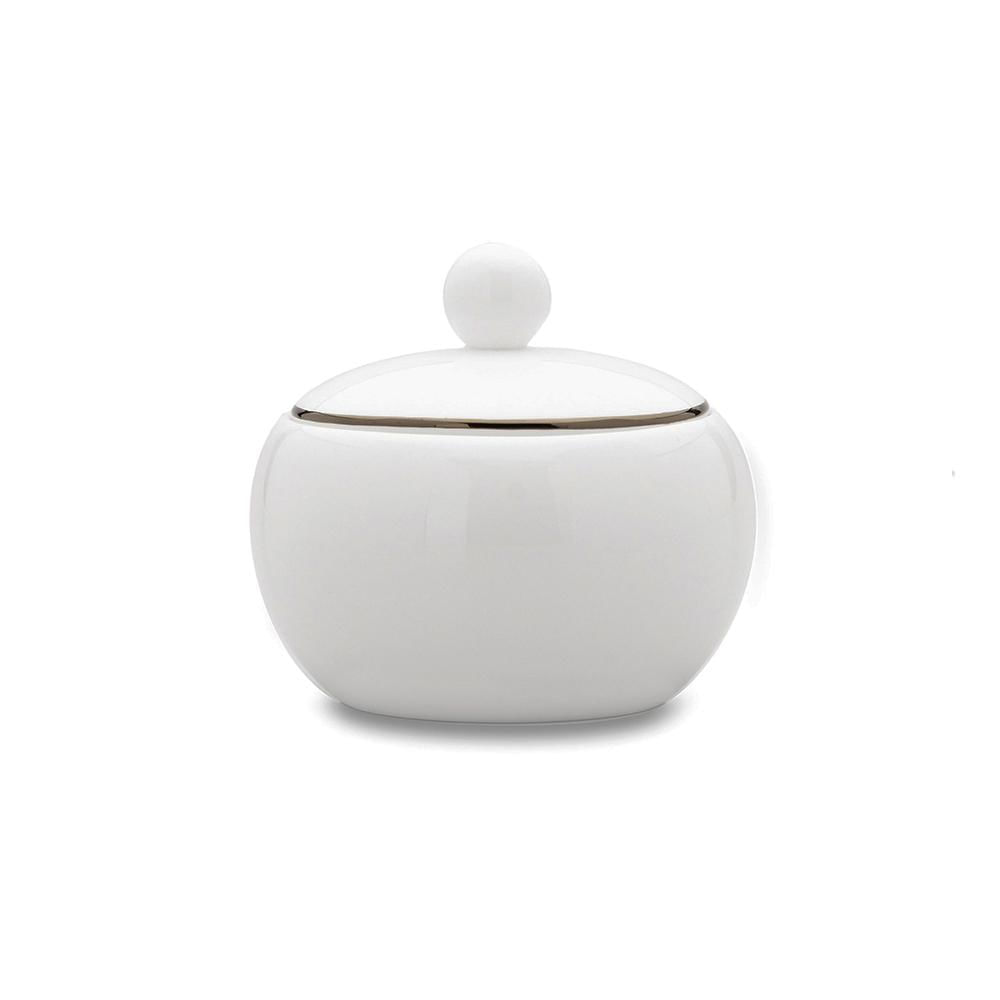 Açucareiro em porcelana com tampa Strauss Silver 310ml