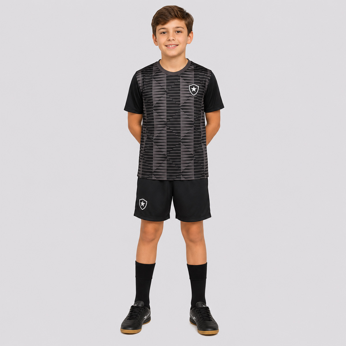 Kit Botafogo Mini Craque Infantil Preto