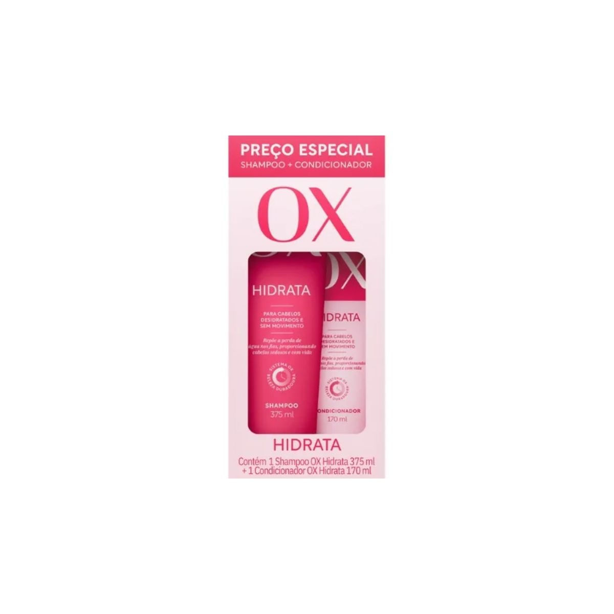 KIT OX SHAMPOO 375ML+CONDICIONADOR 170ML HIDRATA