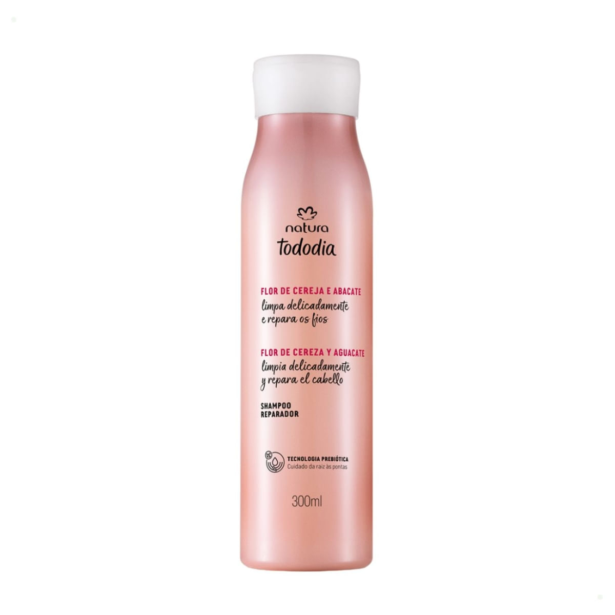 Shampoo Reparador Tododia Flor de Cereja e Abacate Menos Pontas Duplas Natura 300ml REF 155601