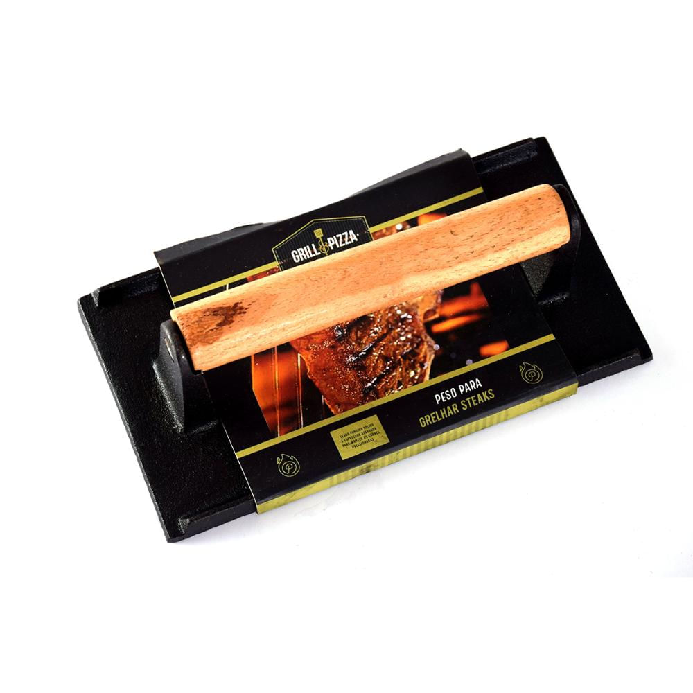 Foto 5 de Prensador Retangular para Carnes Bife Hamburguer Ferro Prana